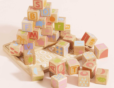 Wooden Alphabet Blocks Set