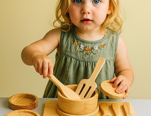 Wooden Play Kitchen Set